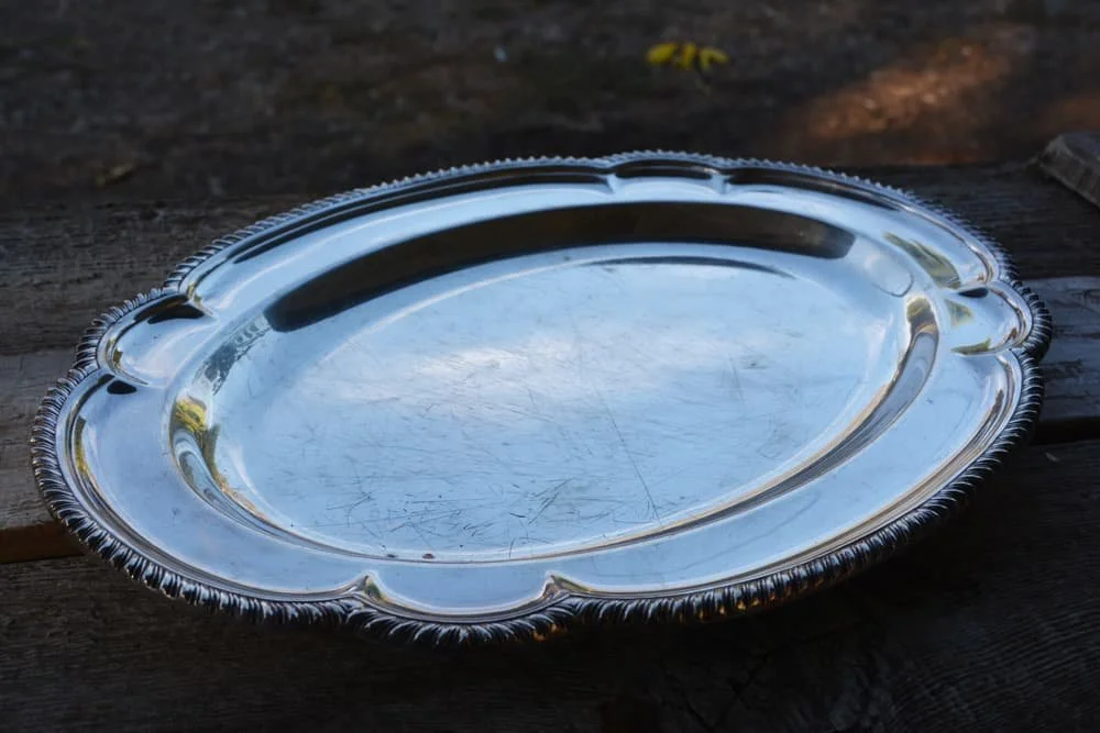 Antique Silver Tray with Scalloped Edge — For The Love of France
